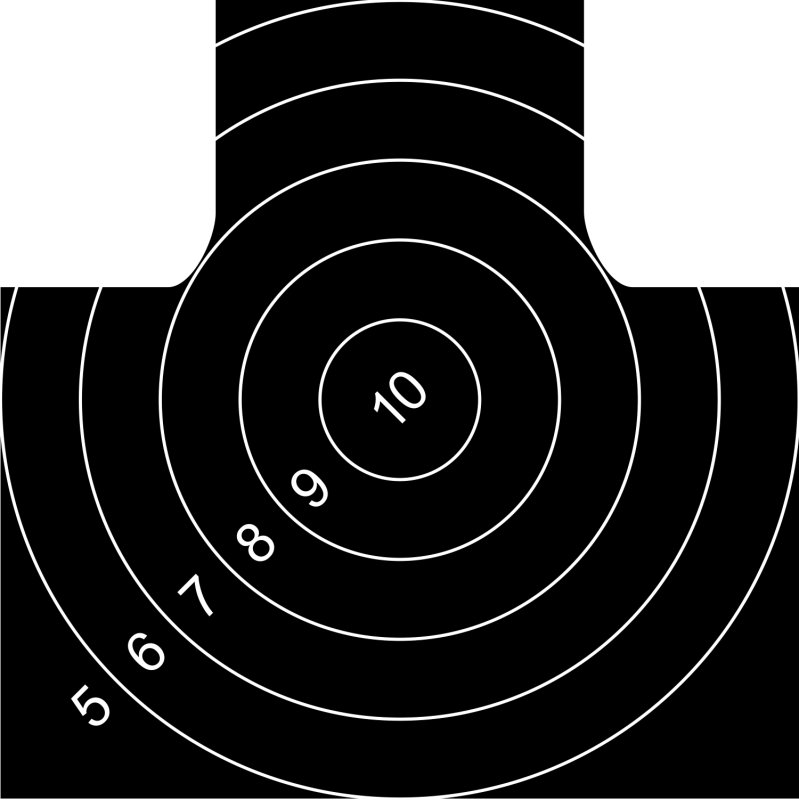 Пистолетная мишень для стрельбы на 25 метров