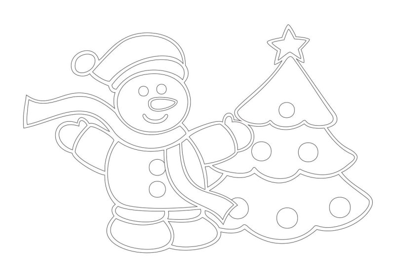 Трафареты на окна новогодние