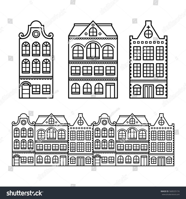 Трафарет дом в голландском стиле