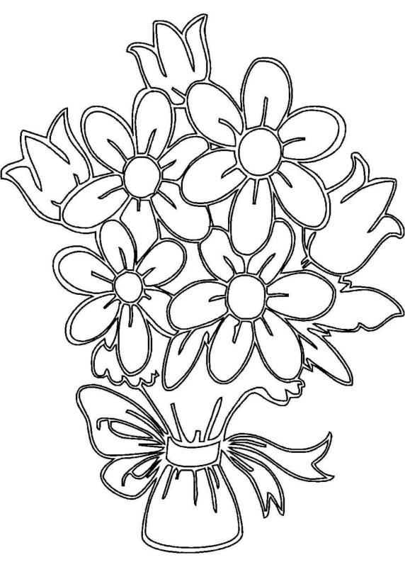 Трафарет букет цветов