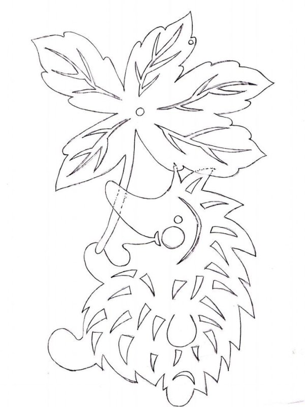 Вытынанки на окна осень