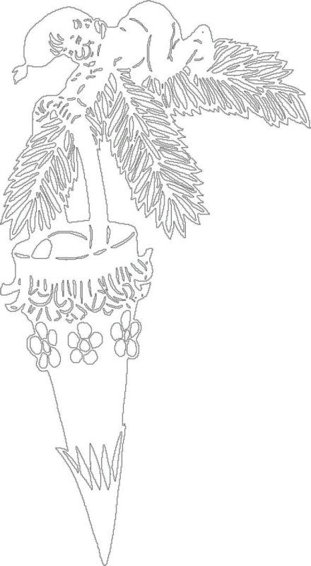 Еловые веточки для украшения окна