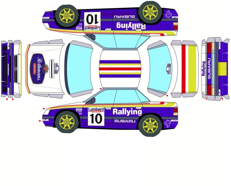 Макет машины бумажный