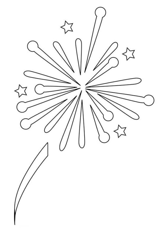 Новогодний салют раскраска