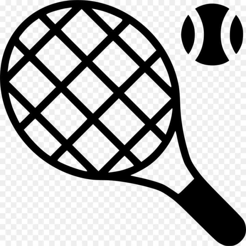 Теннисная ракетка вектор чб