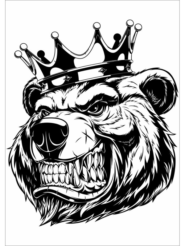 Наклейка на авто медведь в короне