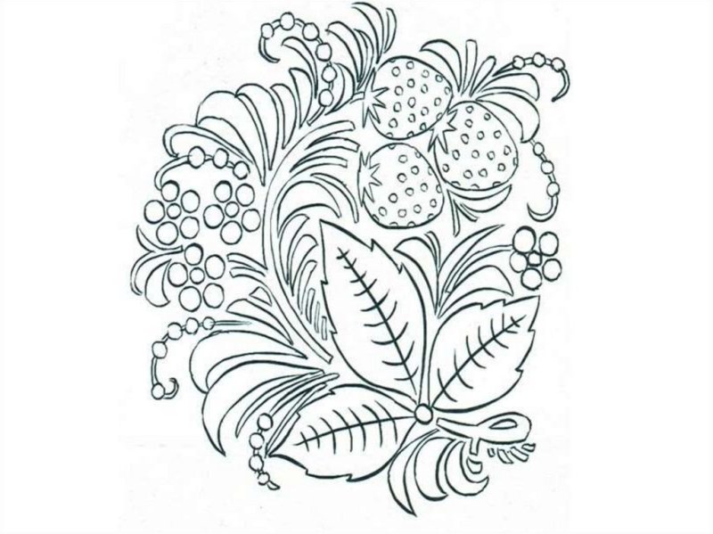 Хохломская роспись раскраска для детей