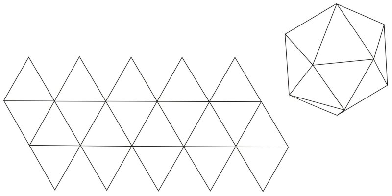 Икосаэдр развертка для склеивания а4
