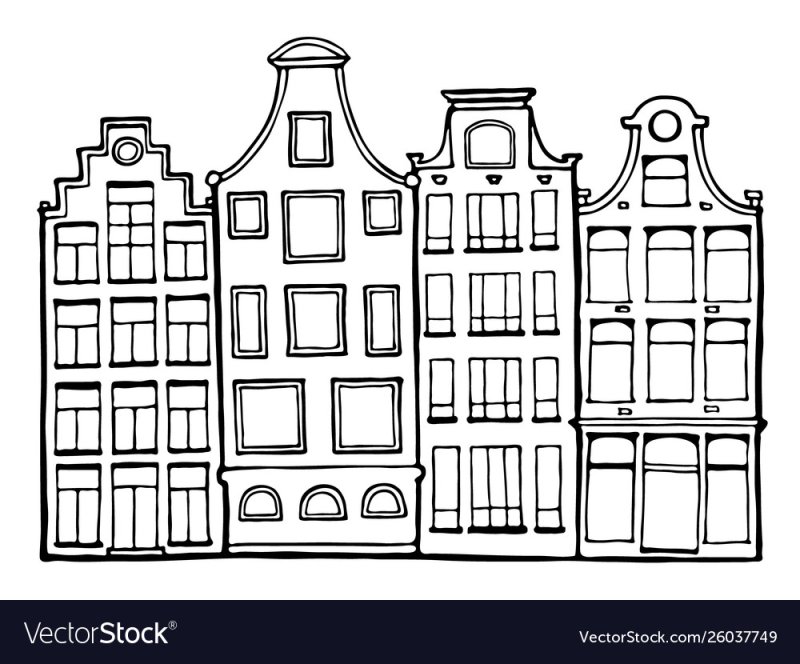 Голландские домики рисунок