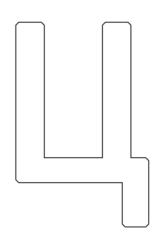 Буква ц трафарет