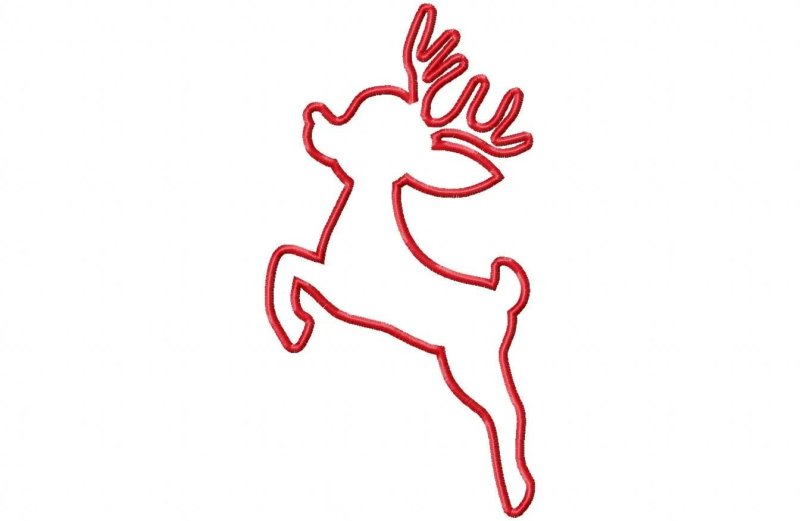 Новогодний олень трафарет