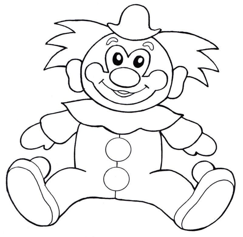 Клоун раскраска для детей
