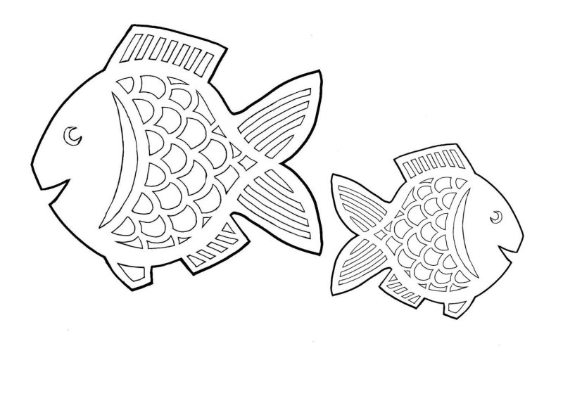 Трафарет рыбы для вырезания