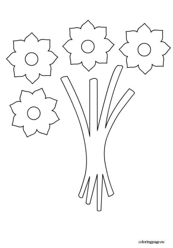 Трафареты цветов для детей