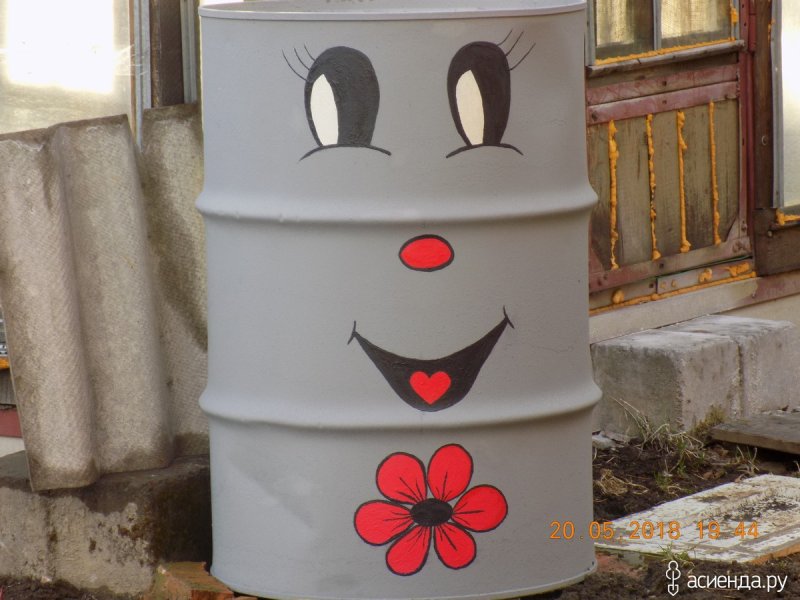 Бочки на даче разукрасить