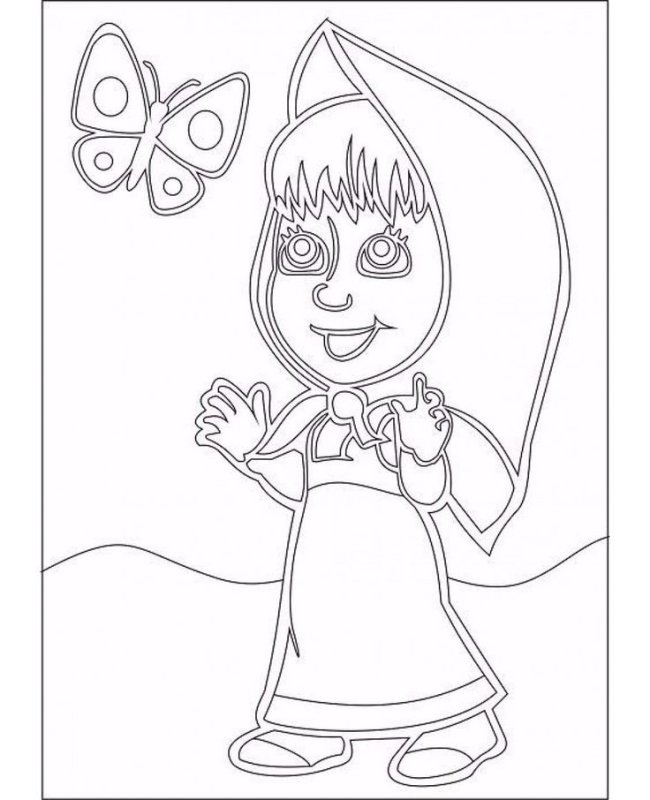 Трафарет маш и медведь