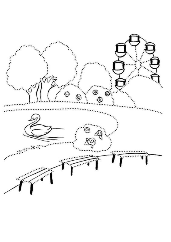 Парк раскраска для детей