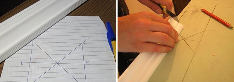 Плинтус под углом 45 градусов