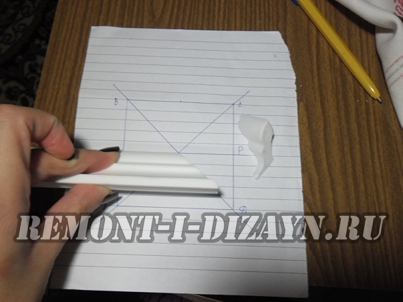 Резка потолочного плинтуса