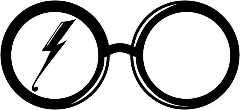 Круглые очки трафарет