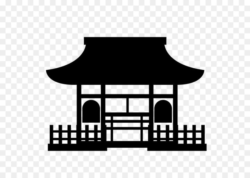 Буддистский храм силуэт