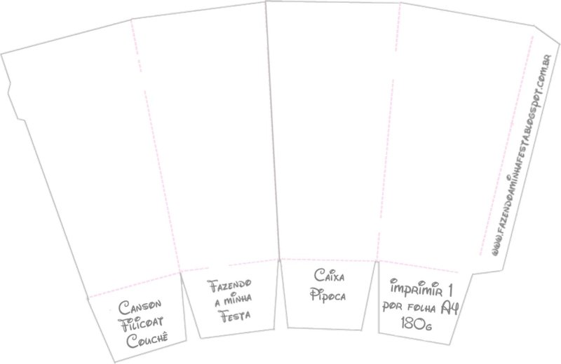 Развертка коробки для попкорна