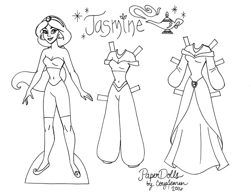 Раскраски одевалки принцесс Диснея