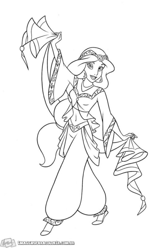 Жасмин раскраска