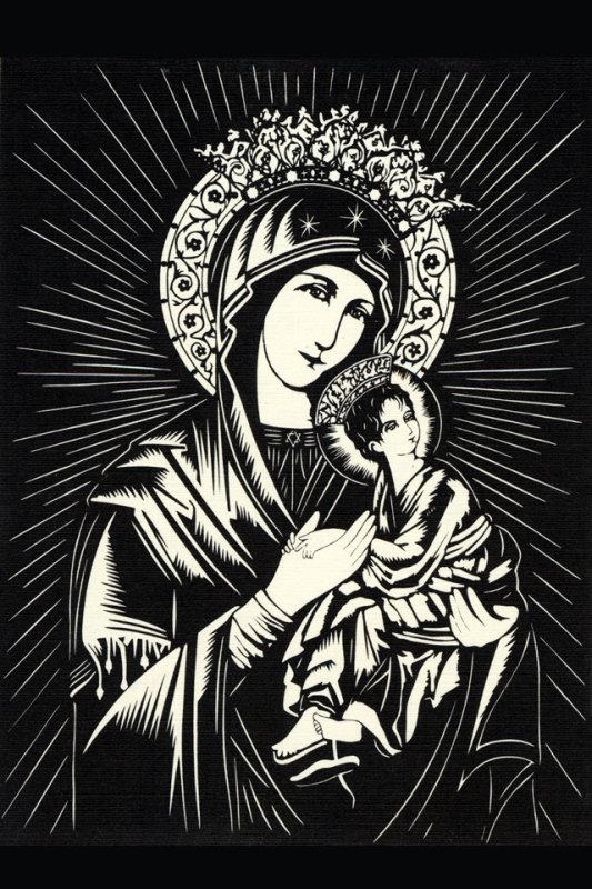 Прорись иконы Казанской Божьей матери