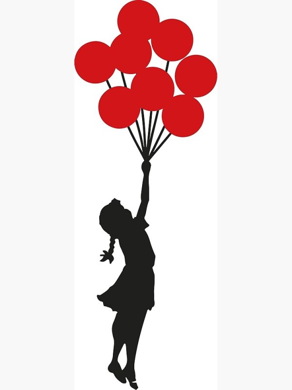 Силуэт девочки с шариками