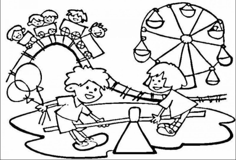 Раскраска парк аттракционов