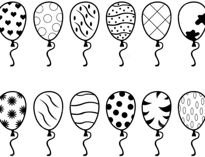 Воздушный шарик раскраска