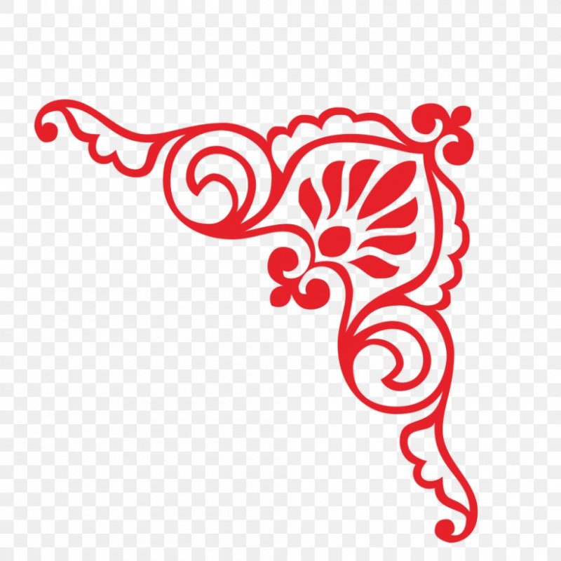 Красный угловой орнамент