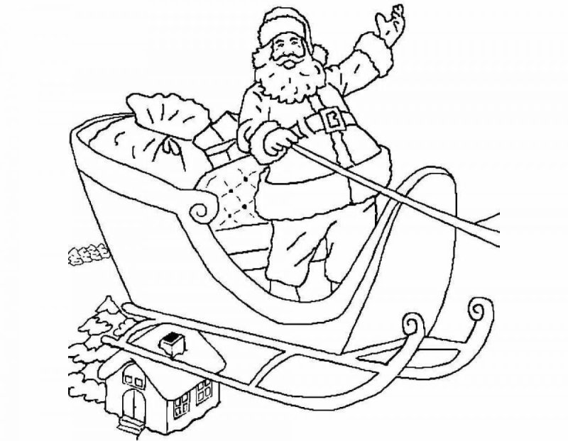 Санки раскраска