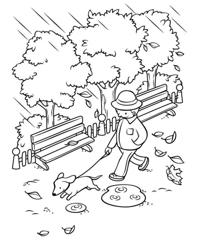 Осень раскраска для детей