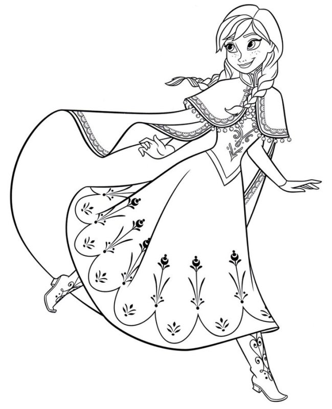 Анна Холодное сердце раскраска