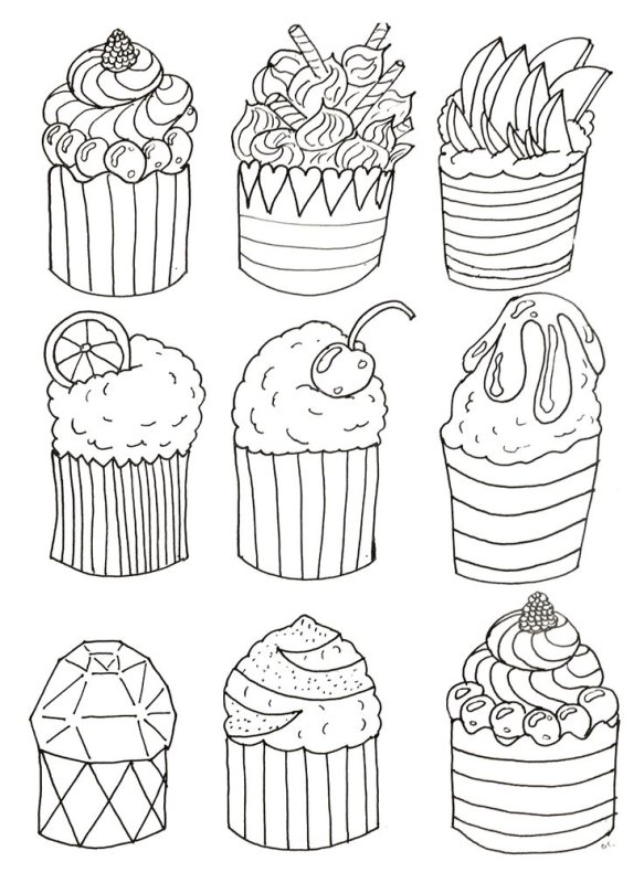 Сладости раскраска для детей