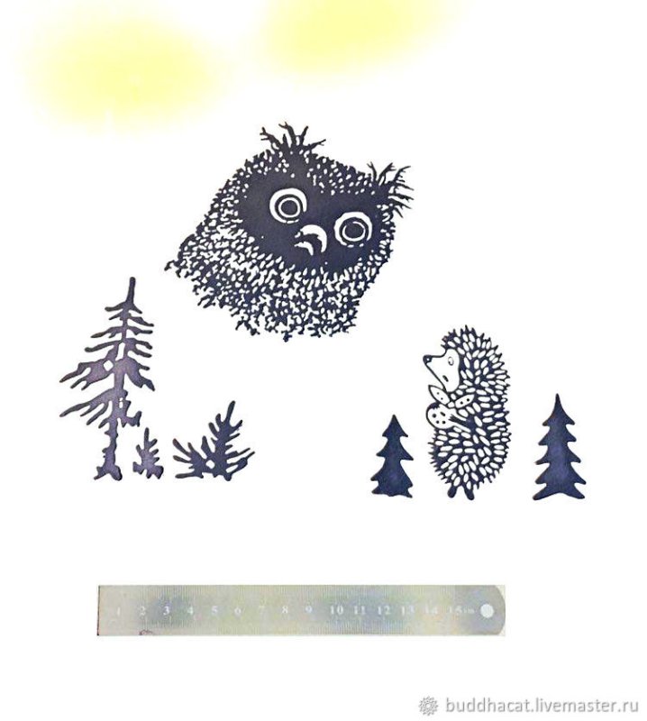 Ежик в тумане трафарет