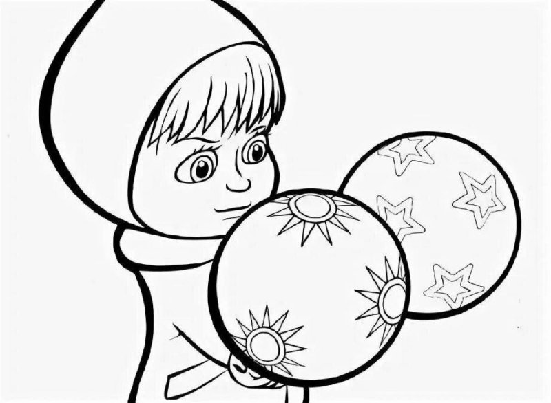 Новогодние трафареты Маша и медведь