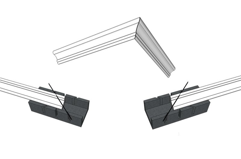 Плинтус потолочный подрез наружный угол