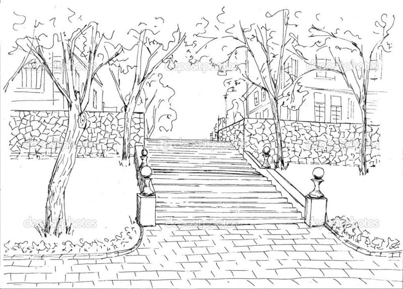 Раскраска пейзаж города