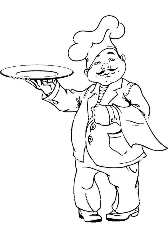 Поваренок раскраска