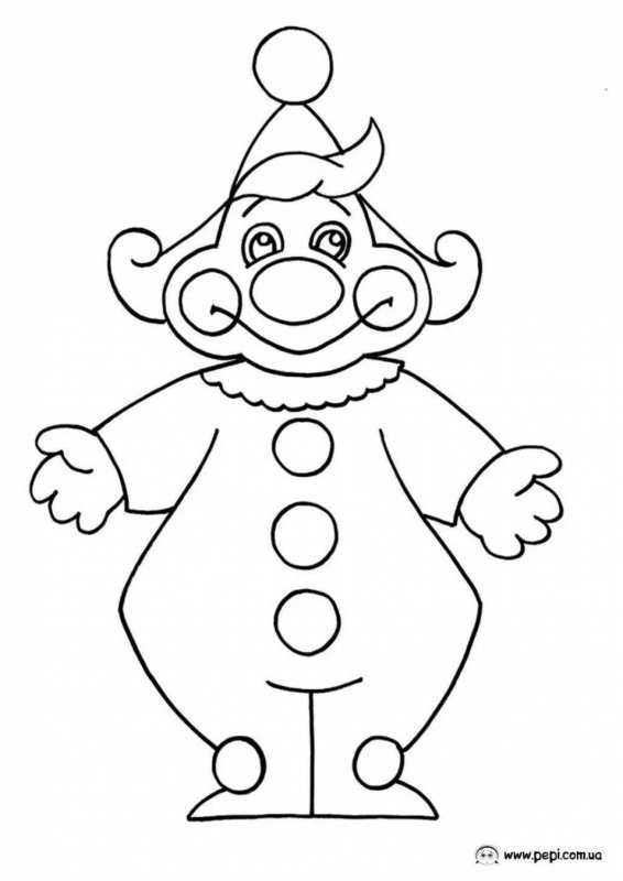 Клоун петрушка раскраска
