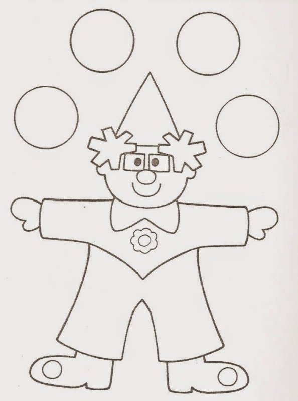 Клоун шаблоны для аппликации