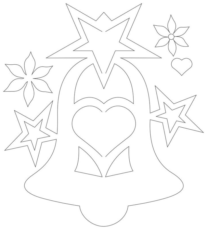 Трафареты на окна колокольчики