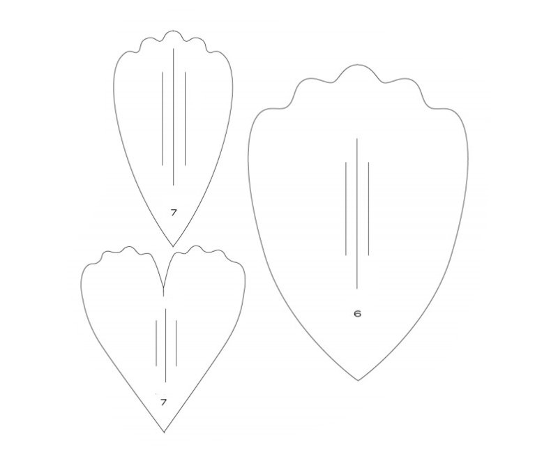 Формы лепестков для цветов из бумаги