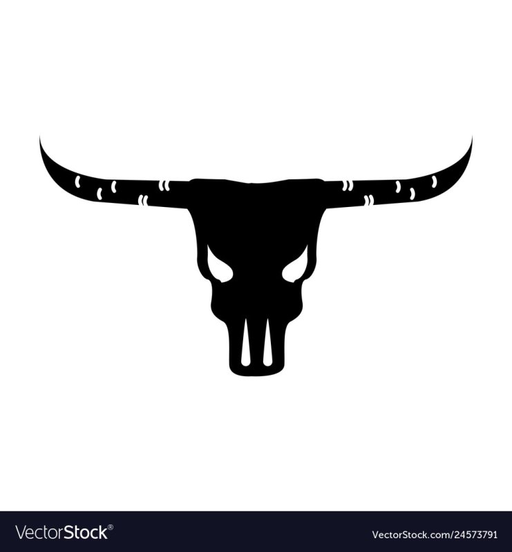 Череп быка трафарет