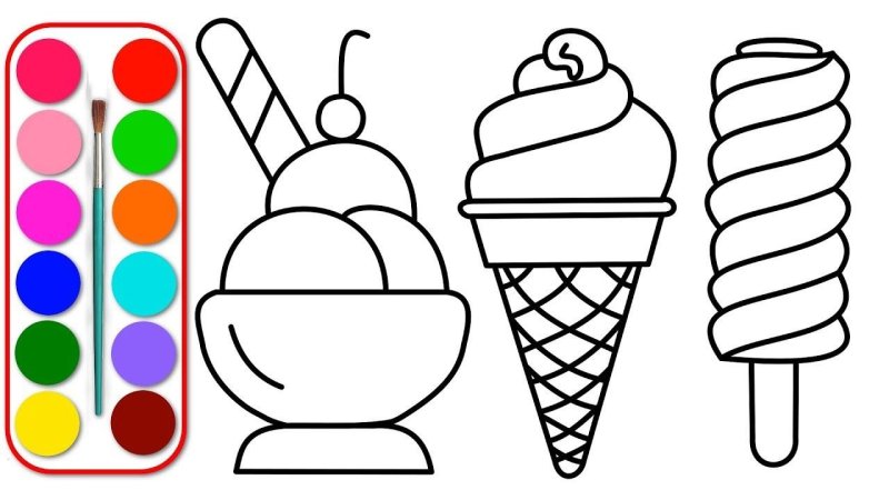 Раскраска мороженое