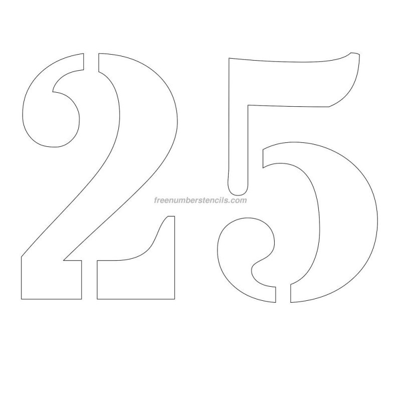 Цифра 5 трафарет