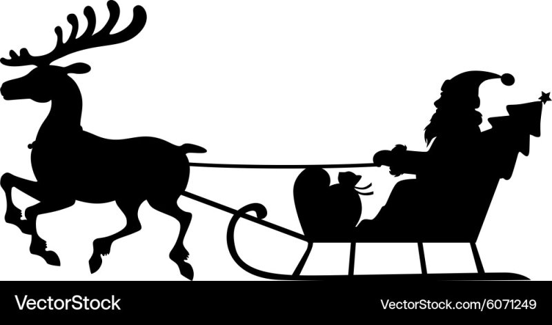 Олени с упряжкой новогодние вектор